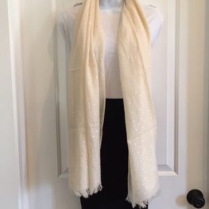 Cream polka dot scarf